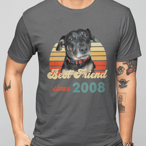 GeckoCustom Personalized Custom Vintage Retro Dog Photo Shirt, Best Friend Since Shirt, Photo Print Shirt