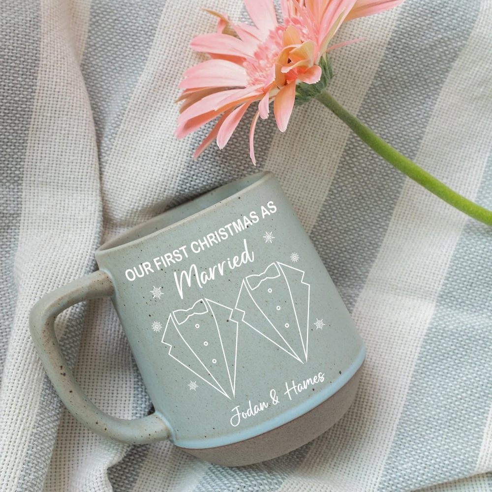 GeckoCustom Personalized Gift Here's To Cozy Morning Our First Christmas Printed Pottery Mug For Couple LM32 891945