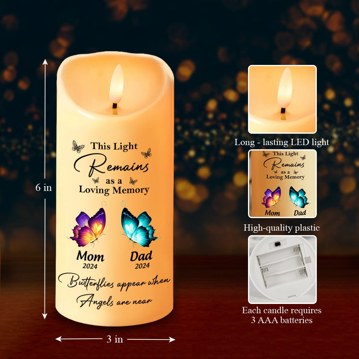 GeckoCustom Personalized Memorial Gift This Light Remains As A Loving Memory LED Candle HA75 891833