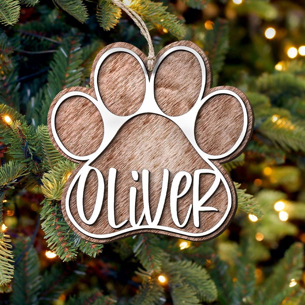 GeckoCustom Personalized Paw For Christmas Decor Wood Ornament Personalized Gift N304 889614