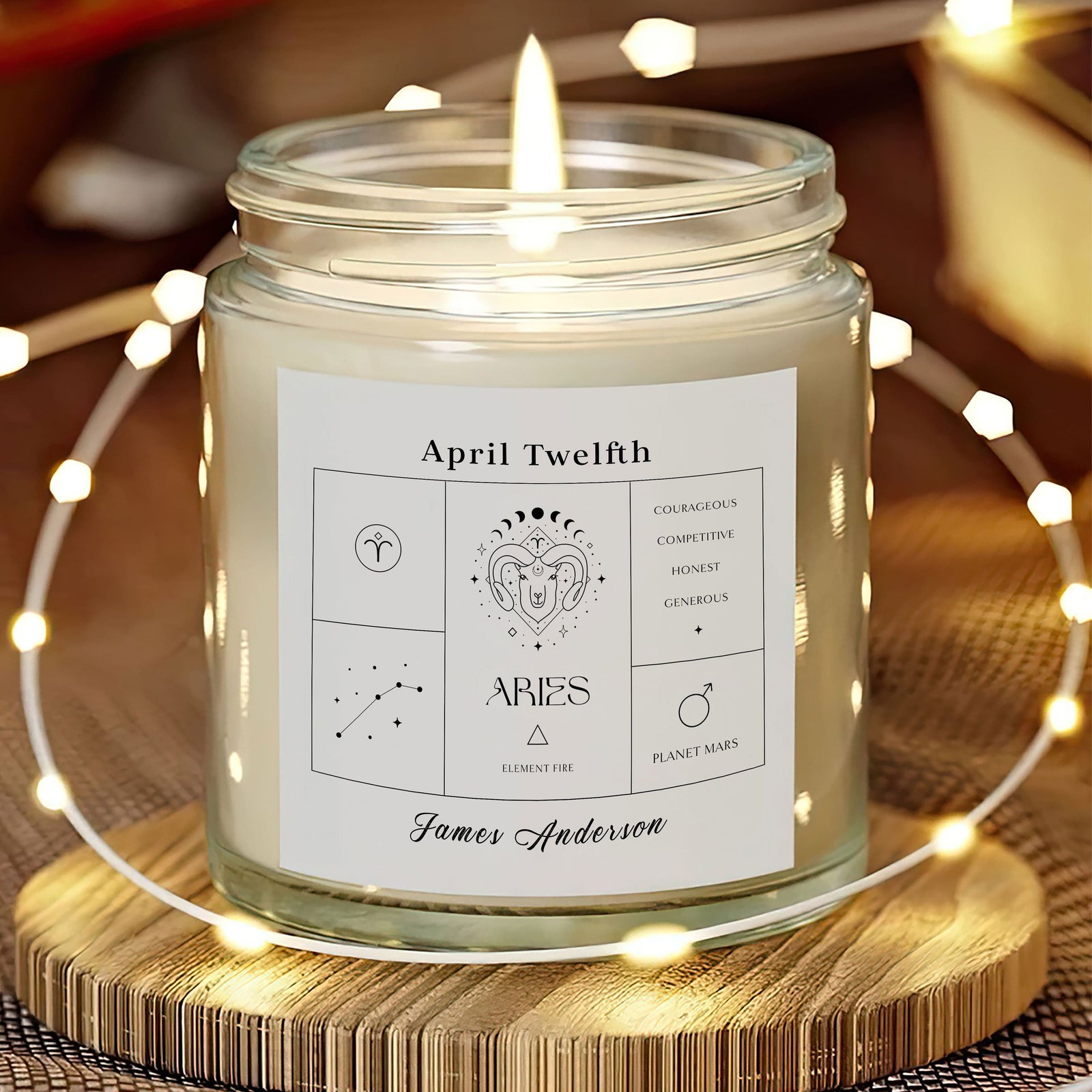 GeckoCustom Personalized Zodiac & Astrology Sign Gift Scented Candle LM32 893101