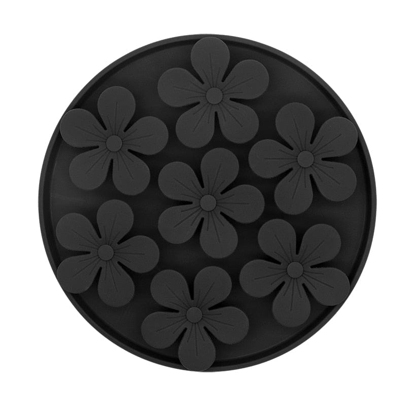 GeckoCustom Pet Dog Bowl Dog Slow Feeder Bowl Puppy Cat Slow Eating Dish Bowl Anti-chock Food Plate Feeding Dog Cat Food Bowl Pet Supplies Black Round