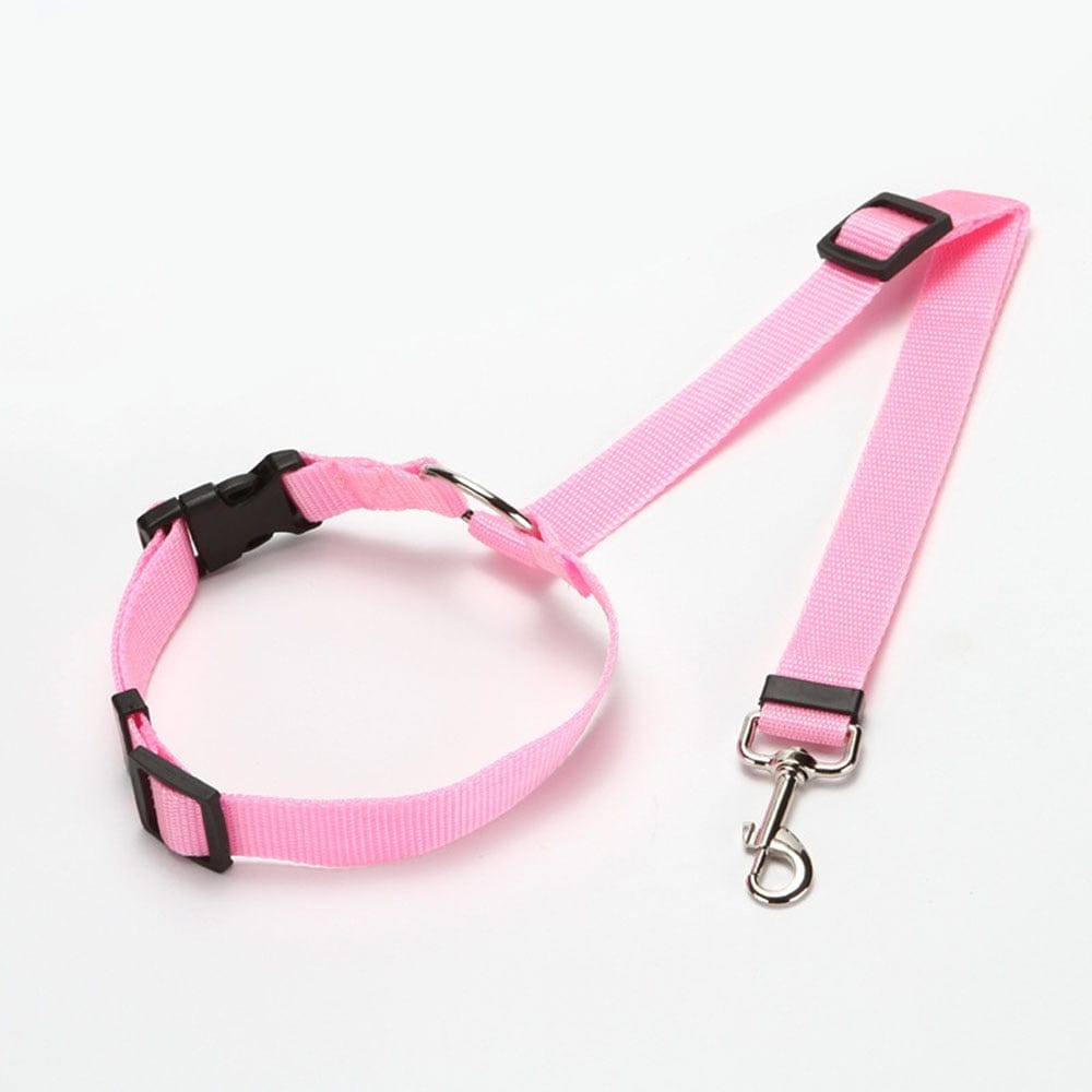 GeckoCustom Pet Dog Car Seat Belt Harness Restraint Lead CWQY-11-Pink