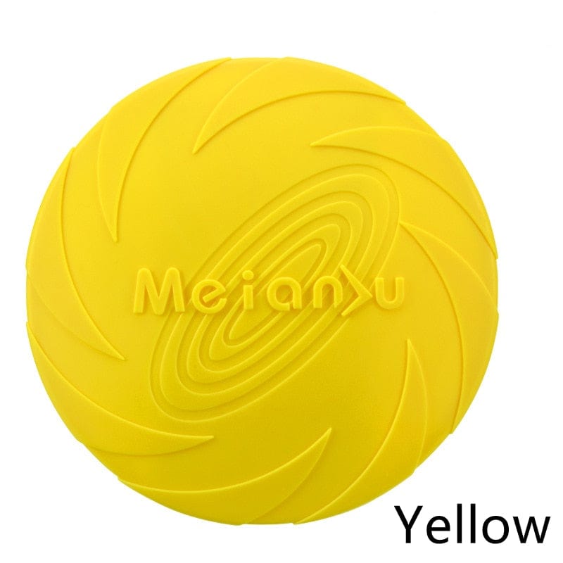GeckoCustom Pet Dog Flying Disk Toy Silicone Material Environmentally Friendly Anti-Chew Dog Puppy Interactive Training Pet Supplies Yellow / 15CM