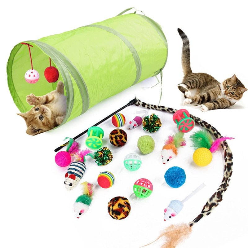 GeckoCustom Pets Cat Toys Mouse Shape Balls Shapes Kitten Love New Pet Toy 21 Set Cat Channel Funny Cat Stick Mouse Supplies Value Bundle 21pcs cat toy
