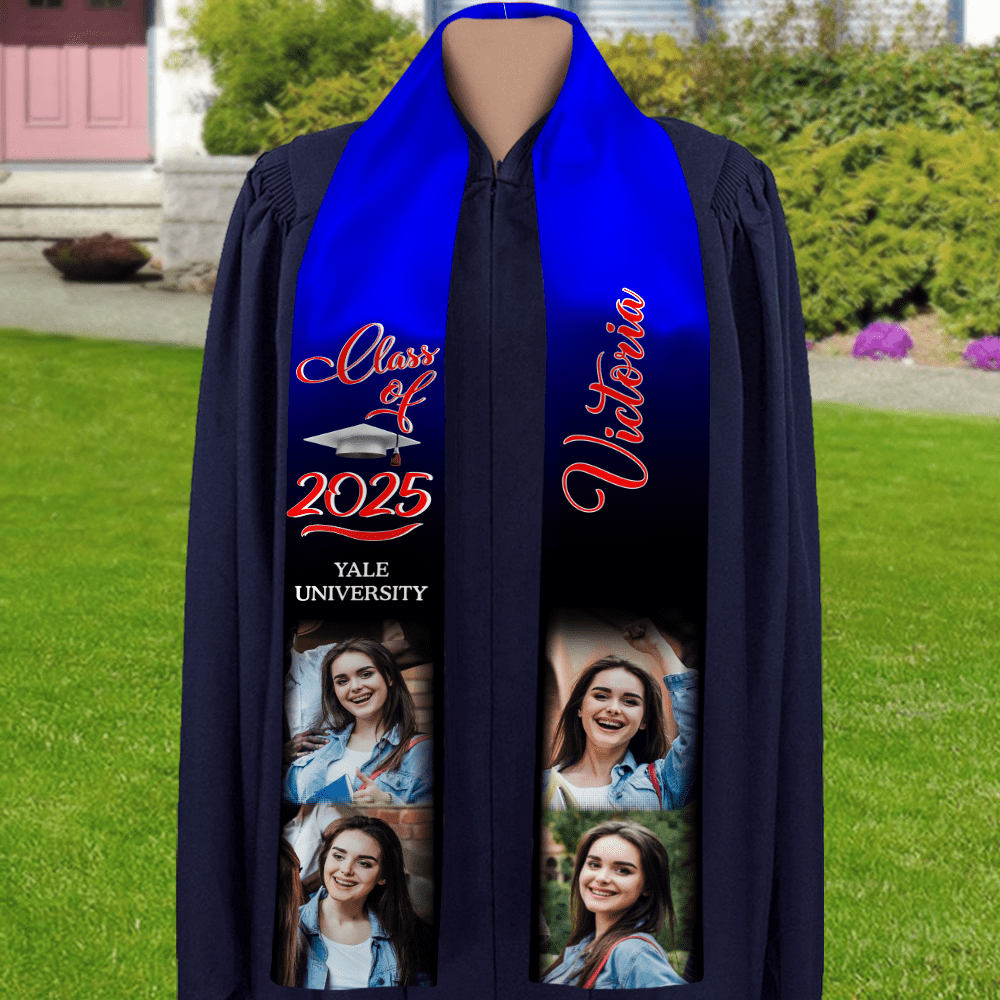 GeckoCustom Photo Class of 2025 Stoles Sash, Graduation Gift, Senior Gift N304 888873 6x72 inch