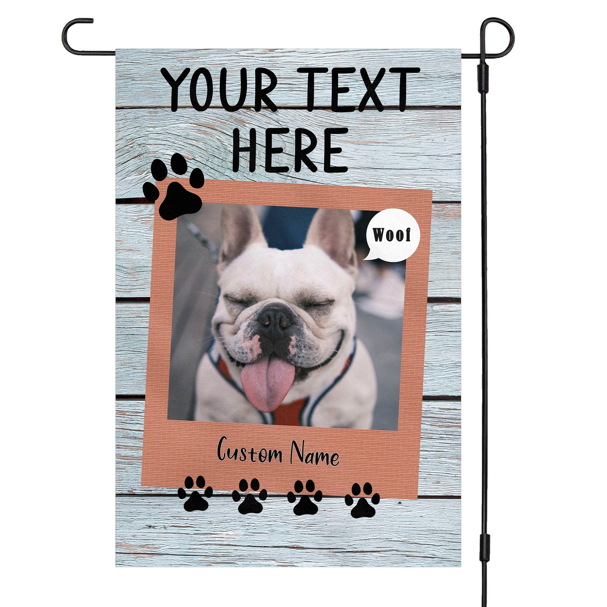 GeckoCustom Photo Upload Dog Garden Flag 12"x18"