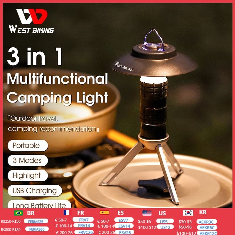 GeckoCustom Portable Camping Light with Magnetic USB Rechargeable