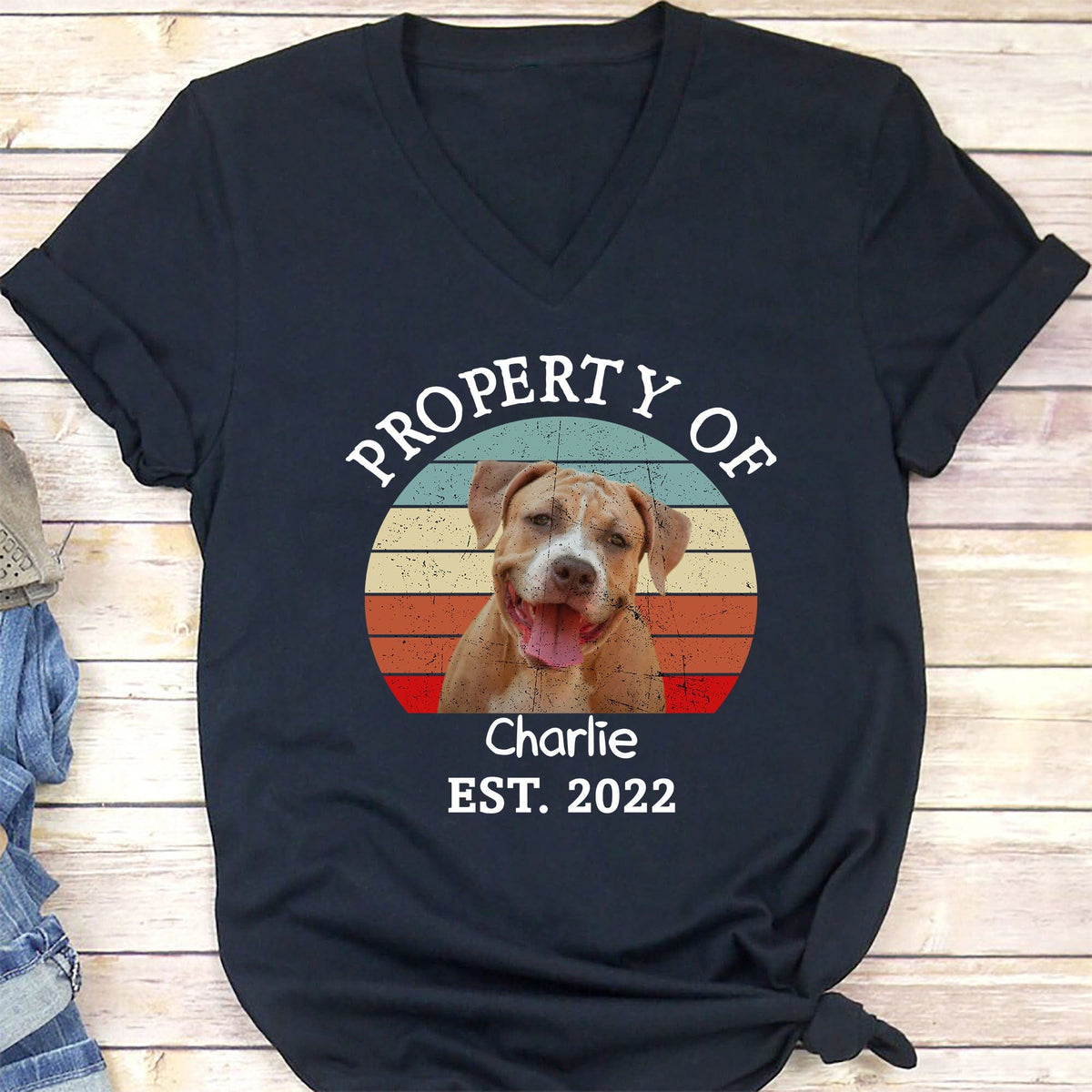 GeckoCustom Property Of Vintage Retro Photo Shirt, Personalized Custom Photo Dog Shirt H470
