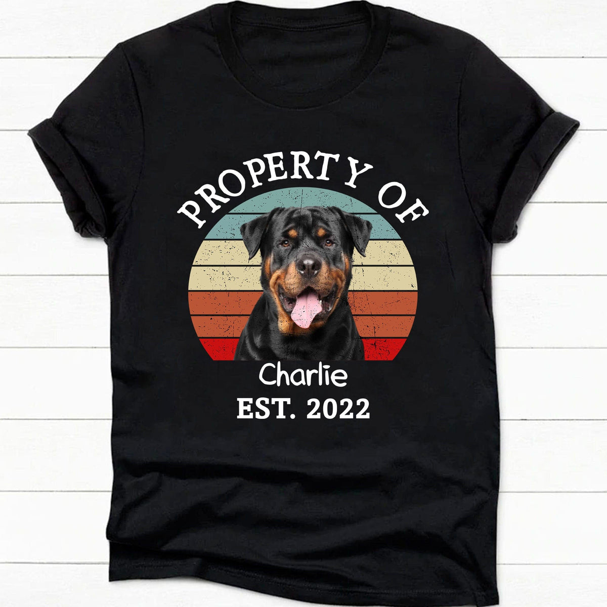GeckoCustom Property Of Vintage Retro Photo Shirt, Personalized Custom Photo Dog Shirt H470