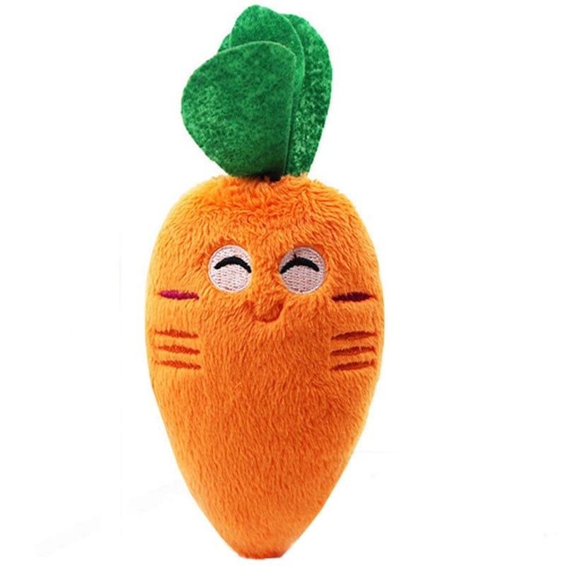 GeckoCustom Puppy Dog Plush Squeaky Toys for Small Medium Dogs Bone Aggressive Chewers for Pet Cat Products Puppy Accessories Carrot / 1 Pc