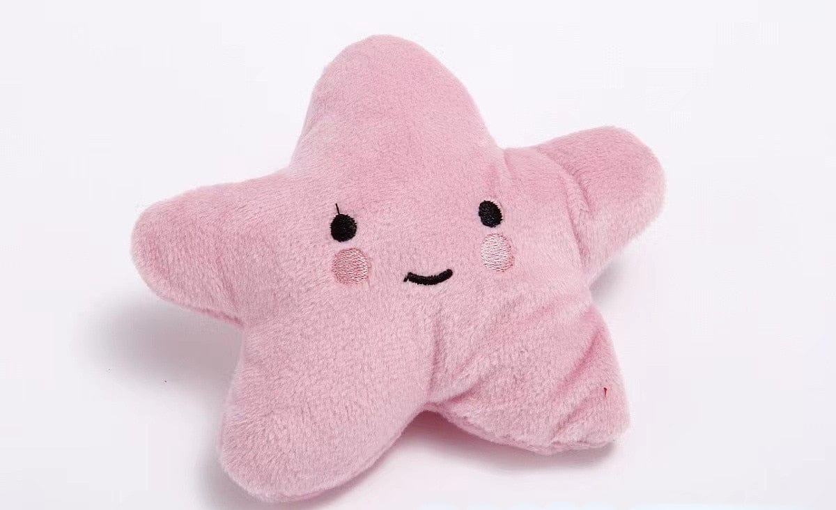 GeckoCustom Puppy Dog Plush Squeaky Toys for Small Medium Dogs Bone Aggressive Chewers for Pet Cat Products Puppy Accessories five-pointed star p / 1 Pc