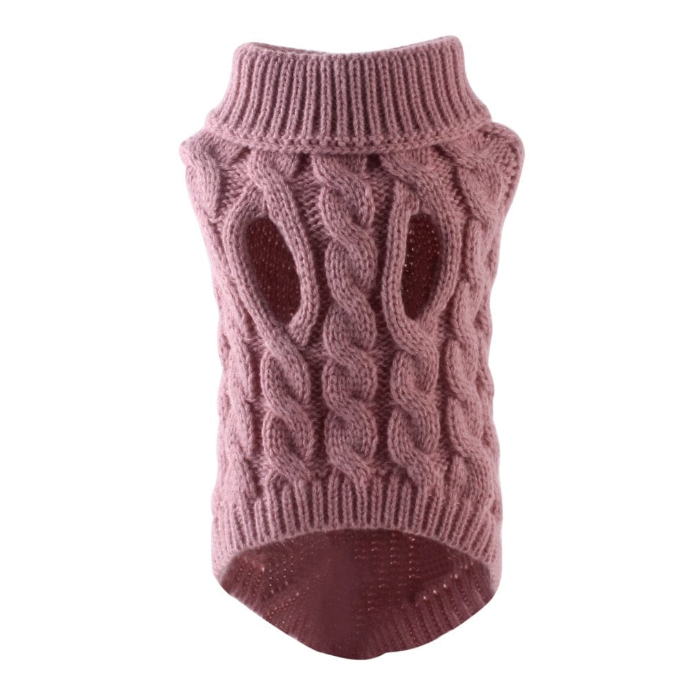 GeckoCustom Puppy Dog Sweaters for Small Medium Dogs Cats Clothes Winter Warm Pet Turtleneck Chihuahua Vest Soft Yorkie Coat Teddy Jacket Dark Pink / S
