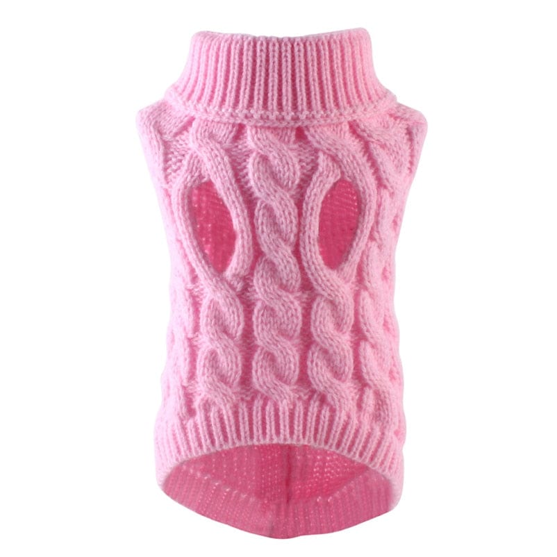 GeckoCustom Puppy Dog Sweaters for Small Medium Dogs Cats Clothes Winter Warm Pet Turtleneck Chihuahua Vest Soft Yorkie Coat Teddy Jacket Light Pink / S