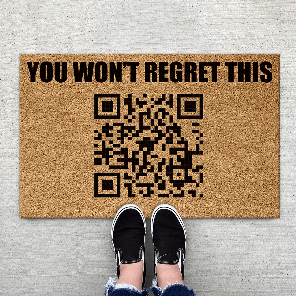 GeckoCustom Rick Astley Rick Roll Funny QR Doormat HA75 891114