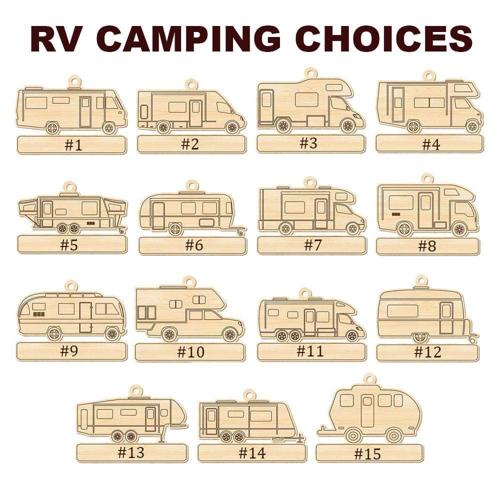GeckoCustom RV Camping Car Camping Cut Out Wood Ornament HN590 1 Piece