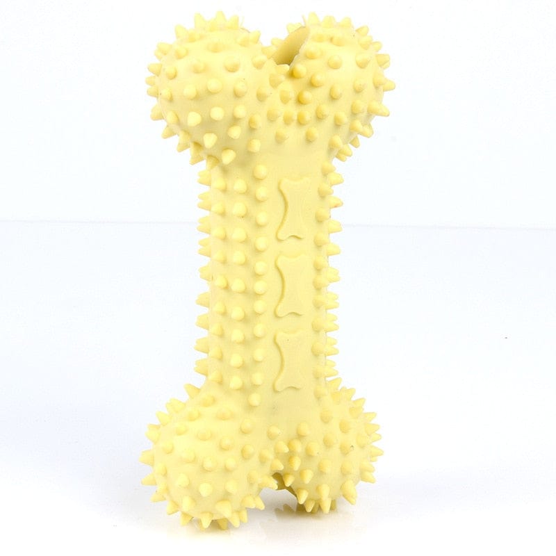 GeckoCustom Safe Puppy Dental Care Soft Pet Toothbrush Toys Chew Cleaning Teeth 14CM Yellow