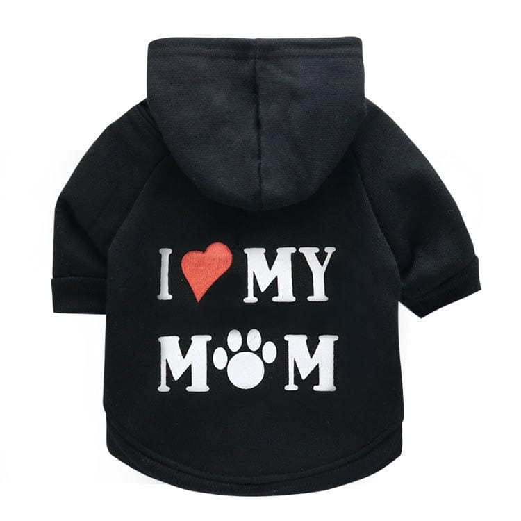 GeckoCustom Security Cat Clothes Pet Cat Coats Jacket Hoodies For Cats Outfit Warm Pet Clothing Rabbit Animals Pet Costume For Small Dogs MOM Black / XS