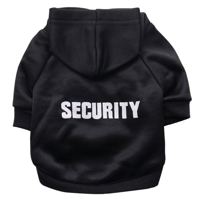 GeckoCustom Security Cat Clothes Pet Cat Coats Jacket Hoodies For Cats Outfit Warm Pet Clothing Rabbit Animals Pet Costume For Small Dogs Black Security / XS