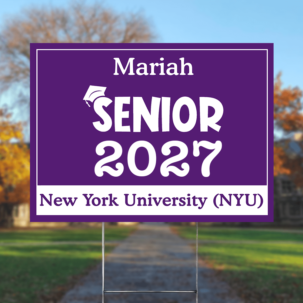 GeckoCustom Senior Yard Sign 18x24'' Ver2 - Made in USA (H-Stake Stand Included), Graduation Day HA75 890373