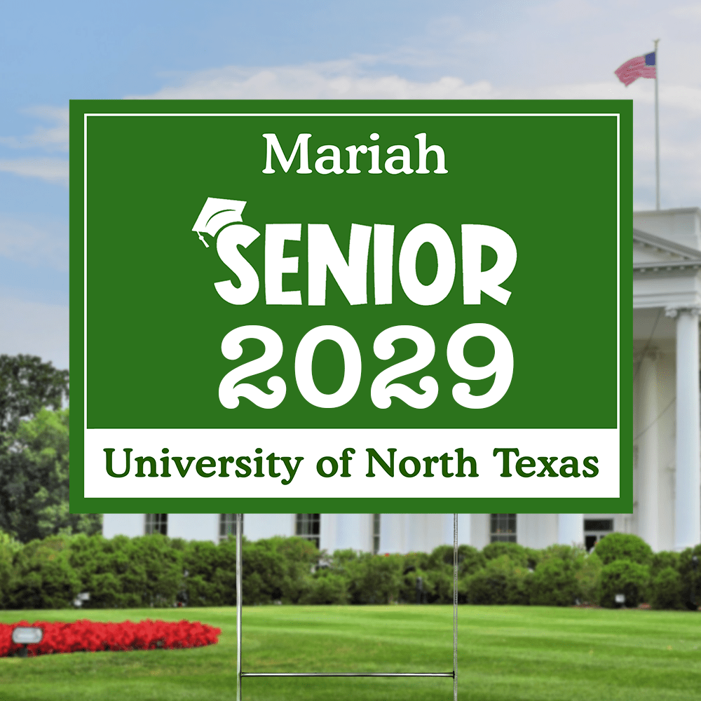 GeckoCustom Senior Yard Sign 18x24'' Ver2 - Made in USA (H-Stake Stand Included), Graduation Day HA75 890373