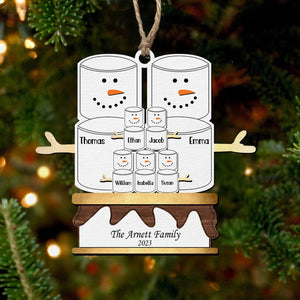GeckoCustom Snowman Family For Christmas Wood Ornament Personalized Gift N304 889662