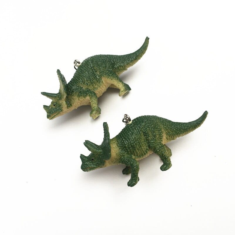 GeckoCustom Soft clay cute animal bite earrings studs - Fun Gift Idea Triceratops