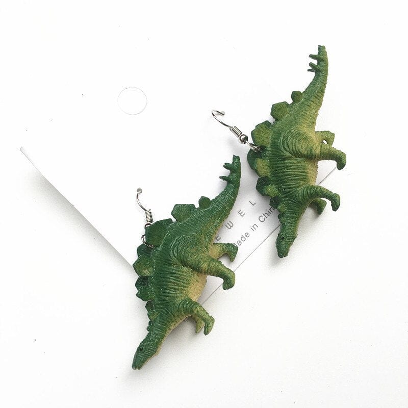 GeckoCustom Soft clay cute animal bite earrings studs - Fun Gift Idea Stegosaurus