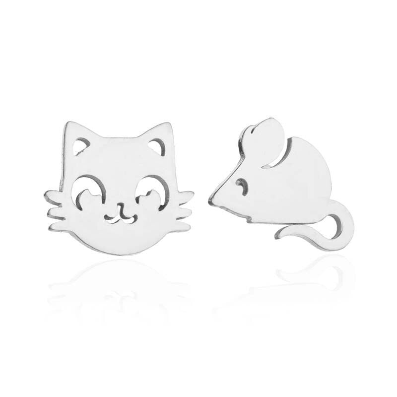 GeckoCustom Soft clay cute animal bite earrings studs - Fun Gift Idea A