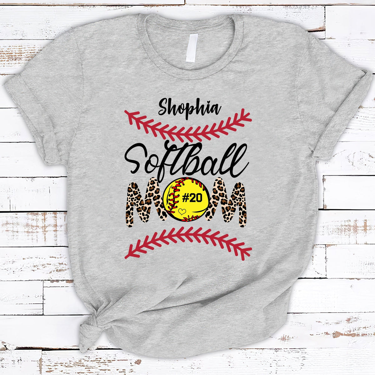 GeckoCustom Softball Mom Shirt Personalized Custom Softball Shirt H498 Basic Tee / White / S