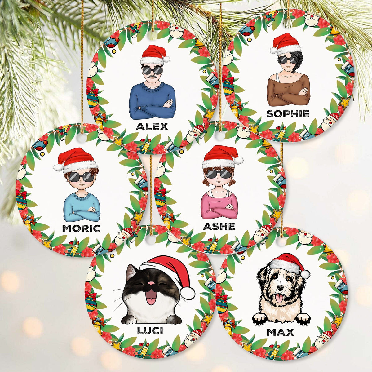 GeckoCustom Spending Christmas Time With Your Beloved Ones Family Ceramic Personalized Gift TH10 891421