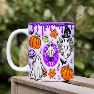 GeckoCustom Spooky Vibes With Pumpkin Halloween Personalized Gift Mug HO82 891336