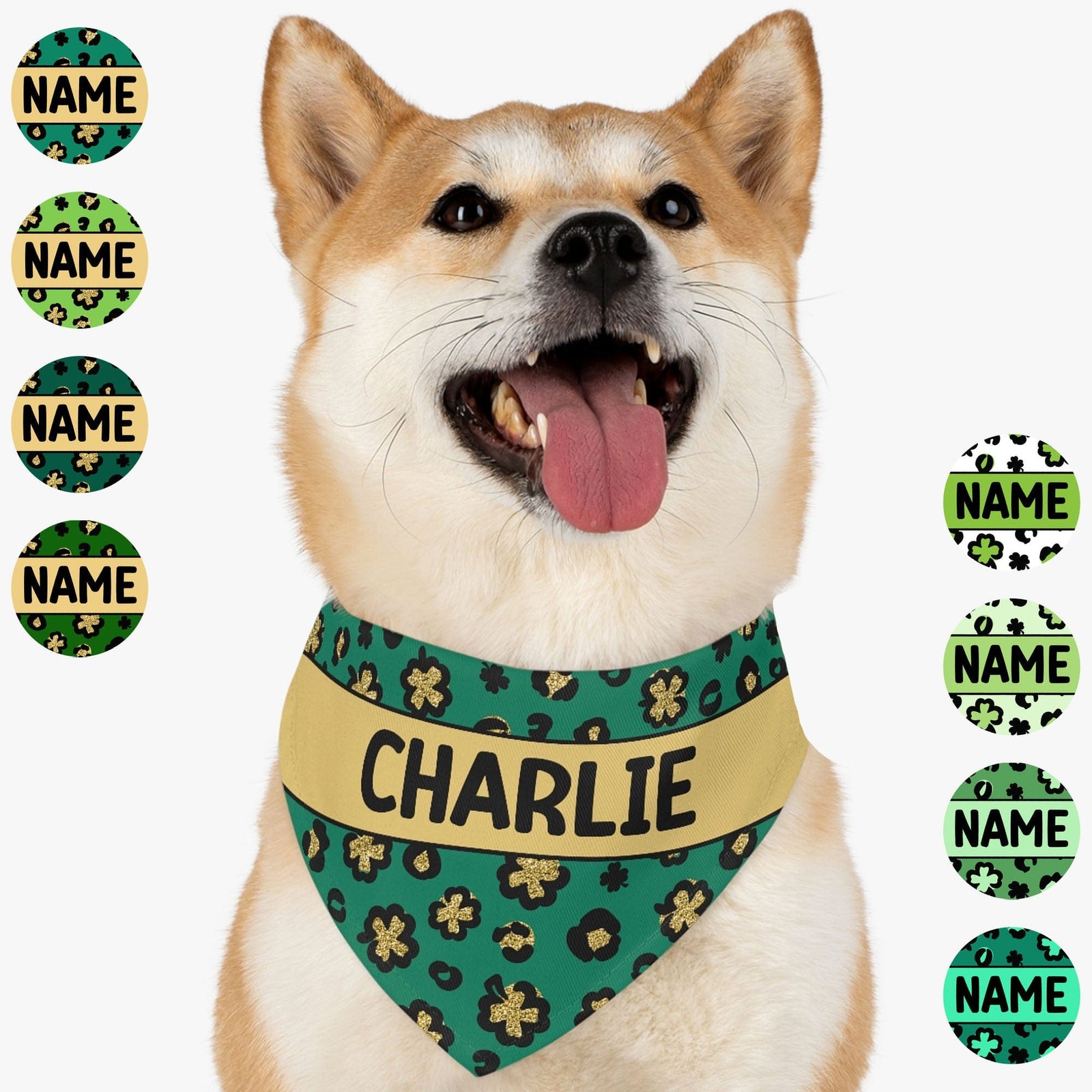 GeckoCustom St. Patrick's Day Custom Name Bandana Personalized Dog Cat Pet Bandana C618V3 23.5"x16"