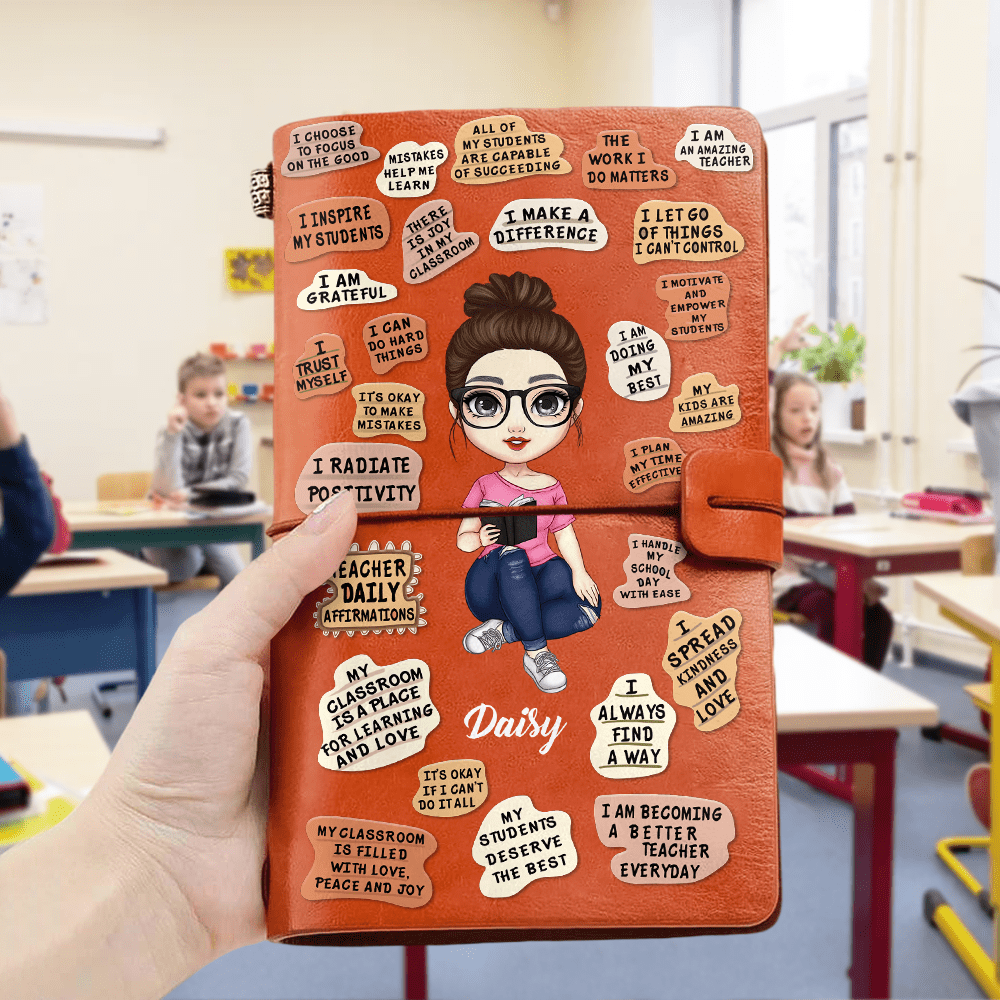 GeckoCustom Teacher Daily Affirmations Back To School Journal Notebook Personalized Gift TH10 891487 125 x 200 mm (4.9 x 7.9 in)