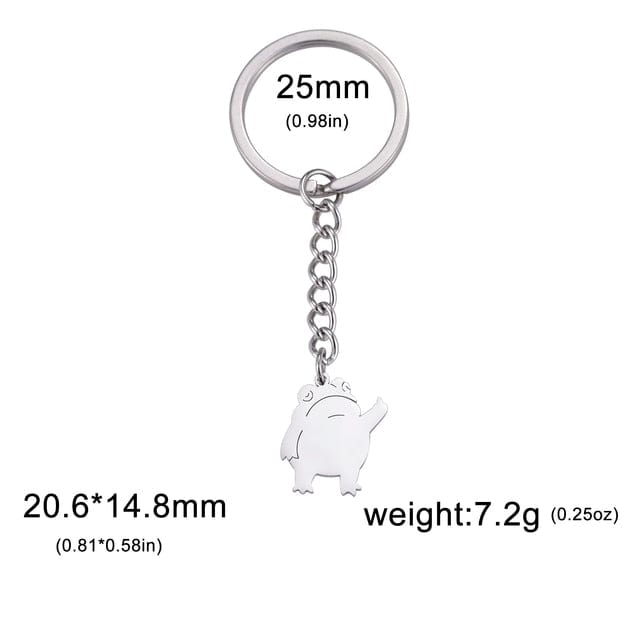 GeckoCustom Teamer Funny Fuxk You Middle Finger Stickman Keychain 2023 Cute Trend School Bag Car Key Pendant Couple New Trinket Gift Keyring Frog-S