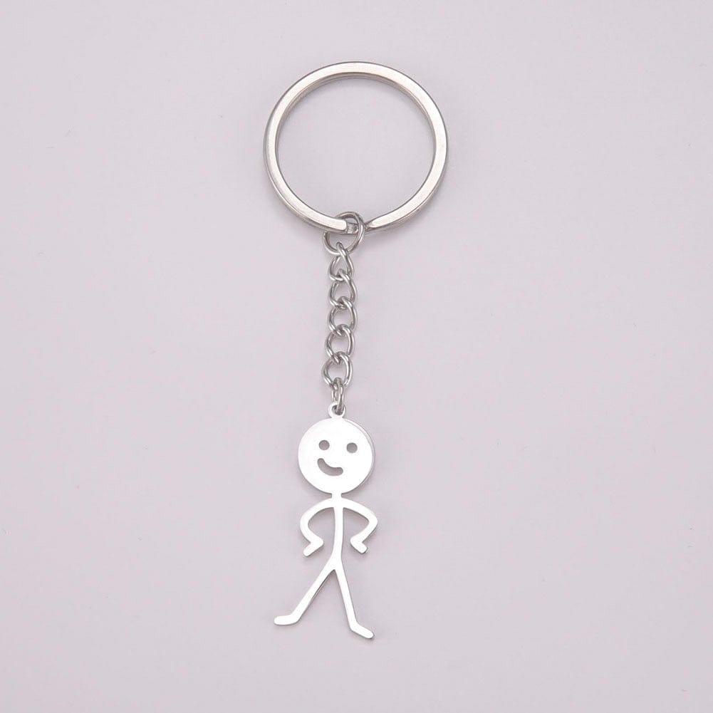 GeckoCustom Teamer Funny Fuxk You Middle Finger Stickman Keychain 2023 Cute Trend School Bag Car Key Pendant Couple New Trinket Gift Keyring Akimbo-S