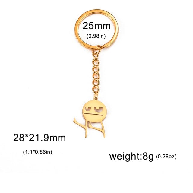 GeckoCustom Teamer Funny Fuxk You Middle Finger Stickman Keychain 2023 Cute Trend School Bag Car Key Pendant Couple New Trinket Gift Keyring Middle Finger 4-G