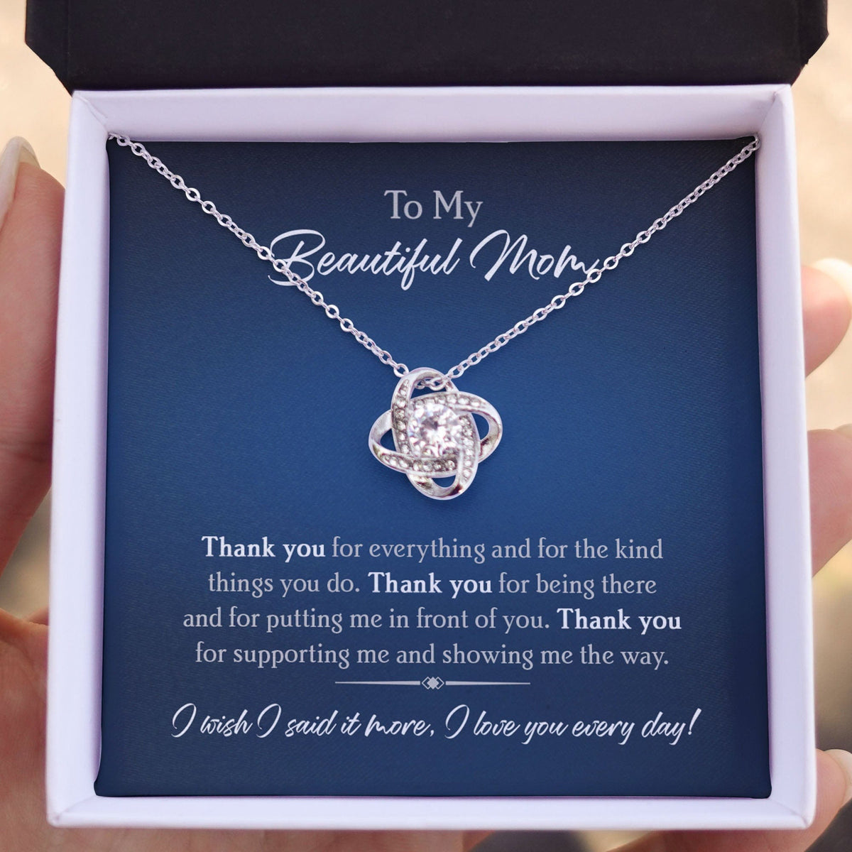 GeckoCustom Thank You For Everything Personalized Mother's Day Message Card Necklace C220