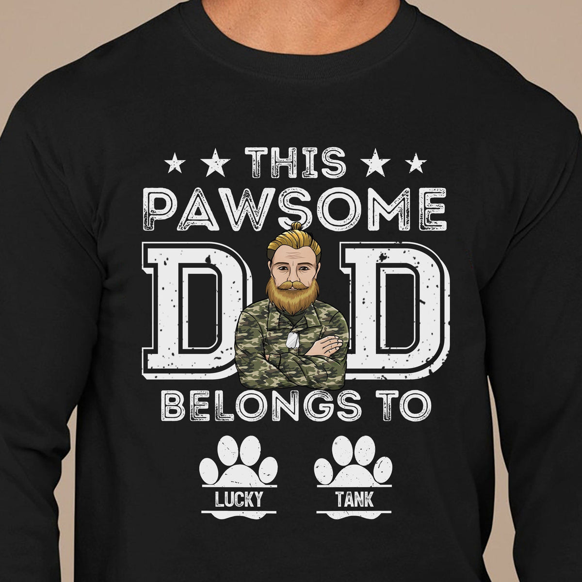 GeckoCustom This Pawsome Dad Belongs To Personalized Custom Dog Dad Shirt C305