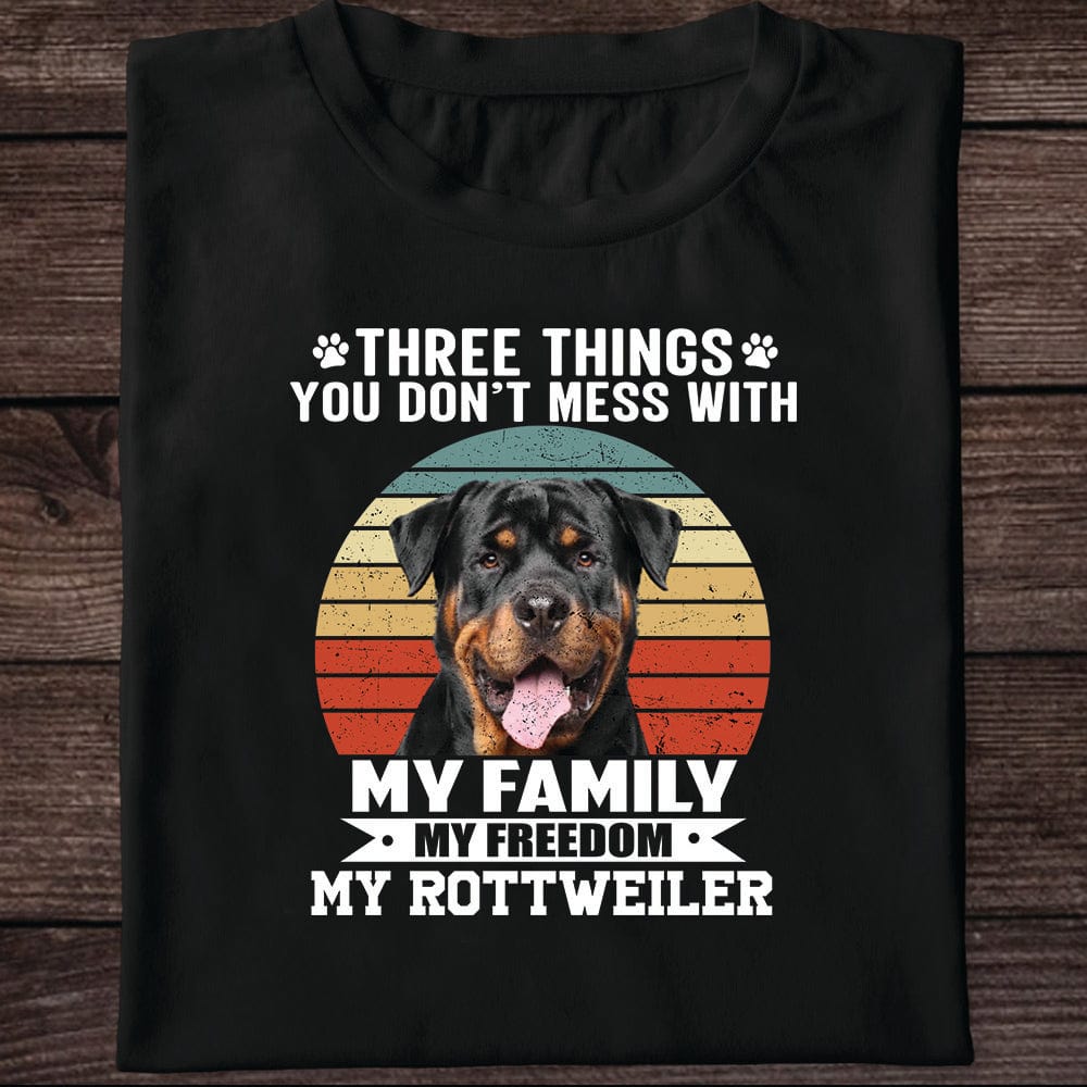 GeckoCustom Three Things You Don't Mess With Vintage Retro Photo Shirt, Personalized Custom Photo Dog  Shirt H458