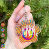 GeckoCustom Tie Dye Dog Keychain Custom Monogram Double Sided Design, Acrylic Keychain For Dog Lovers HN590