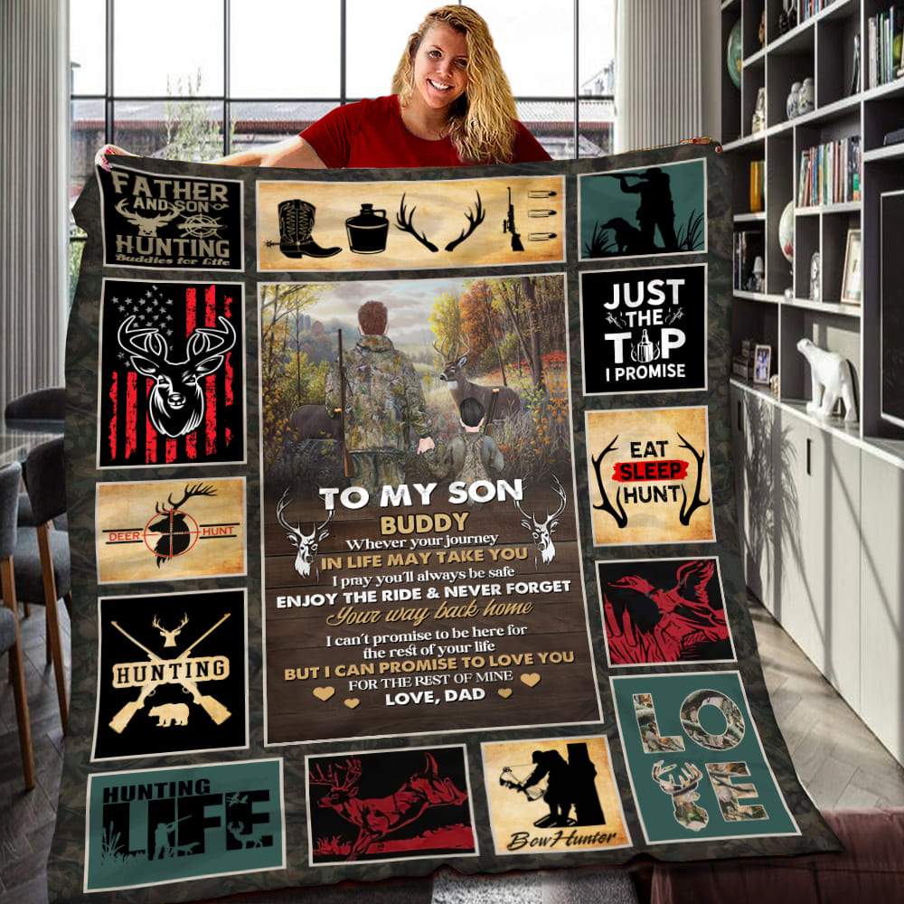 GeckoCustom To My Son Hunting Blanket, Hunting Gift HN590