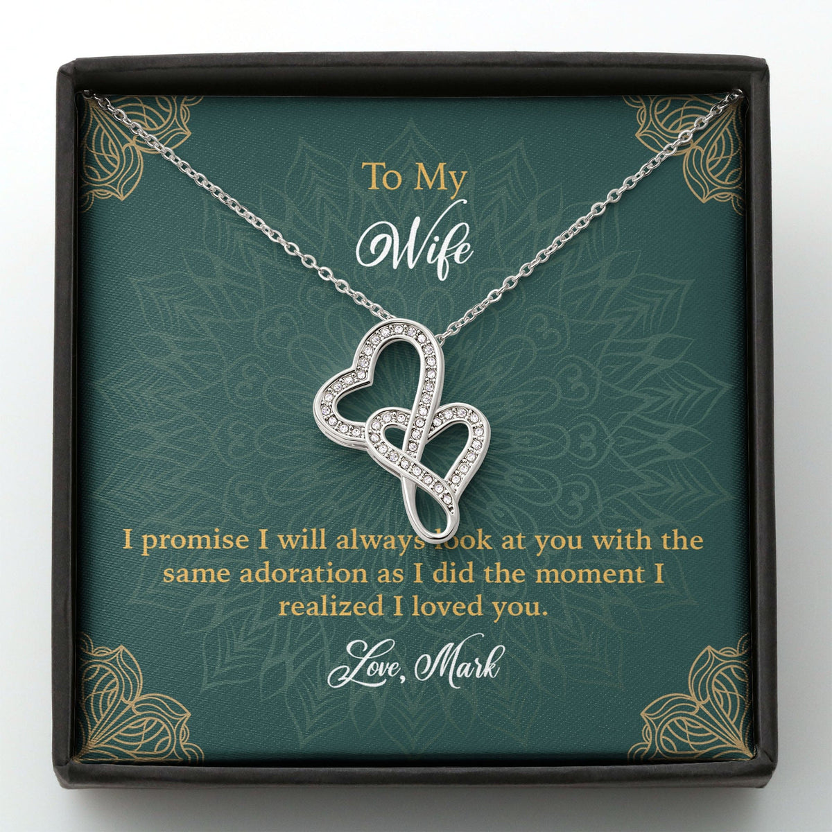 GeckoCustom To My Wife Girlfriend Personalized Message Card Necklace T125