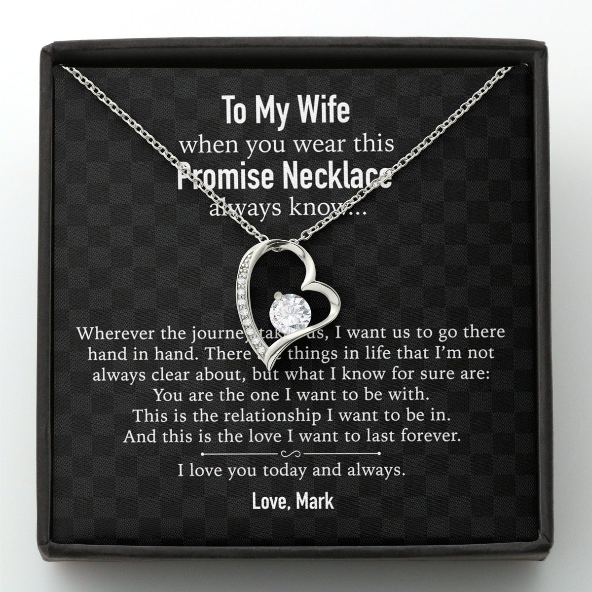 GeckoCustom To My Wife Girlfriend Personalized Message Card Necklace T98 Forever Love