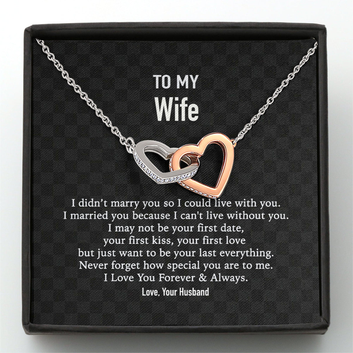 GeckoCustom To My Wife I Didn't Marry Custom Message Card Necklace Interlocking Hearts