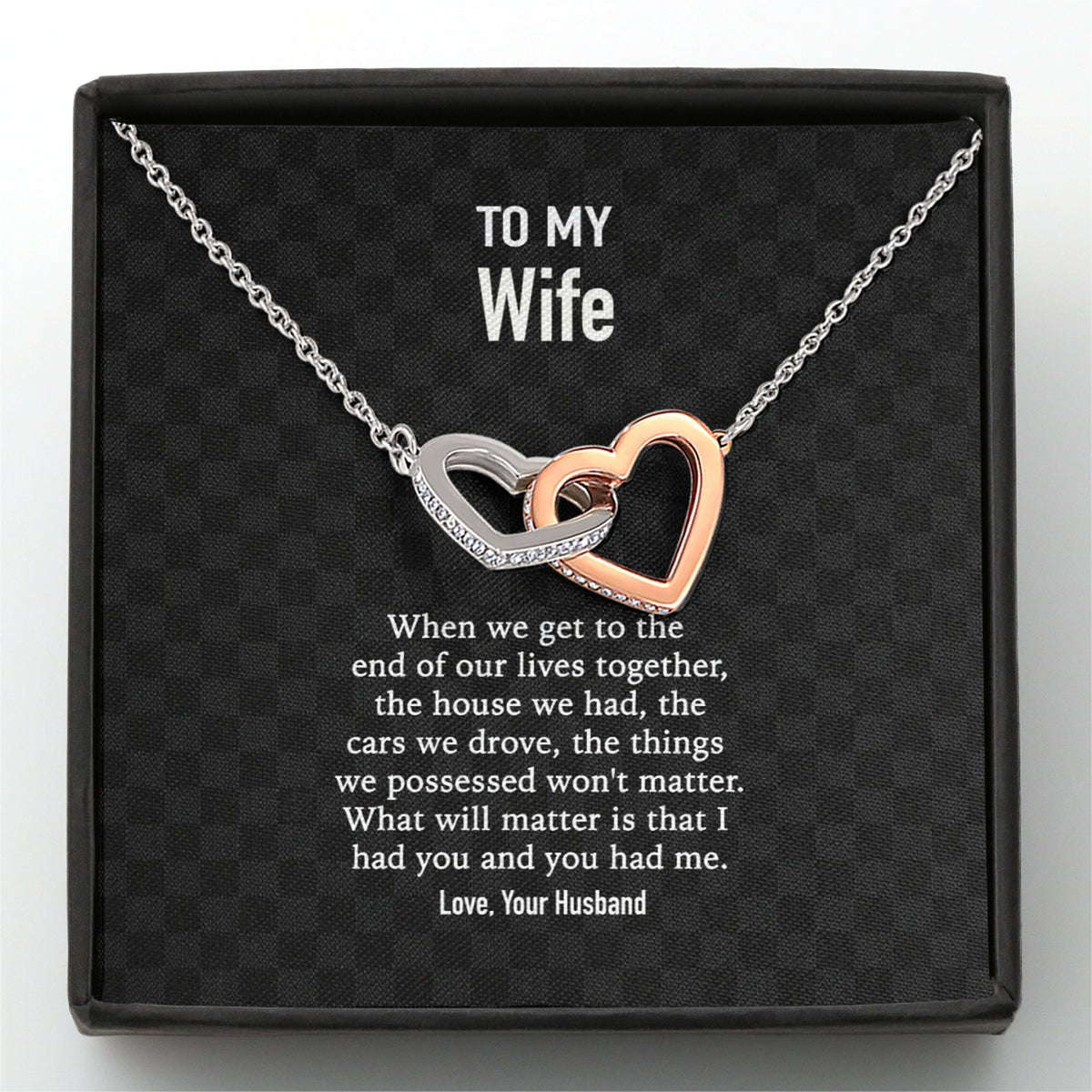 GeckoCustom To My Wife When We Get To The  Custom Message Card Necklace