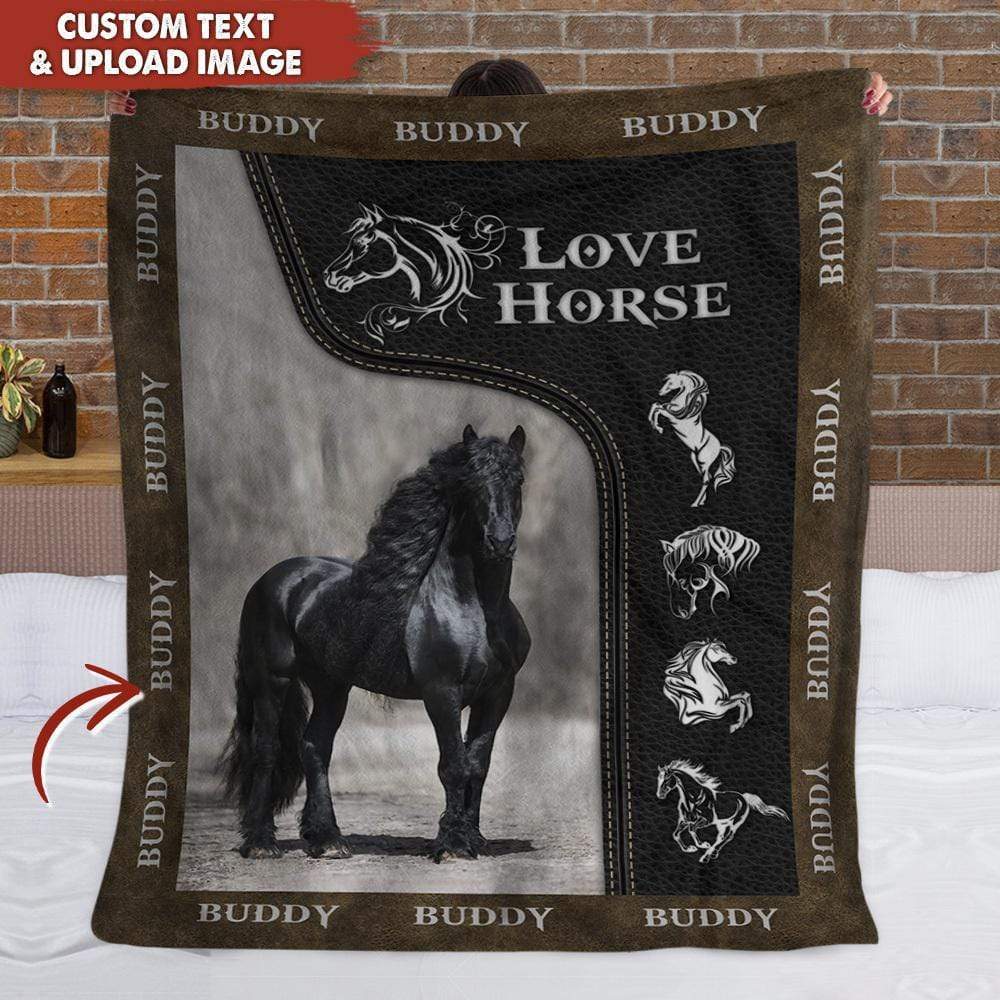 GeckoCustom Upload Image Love Horse Blanket HN590