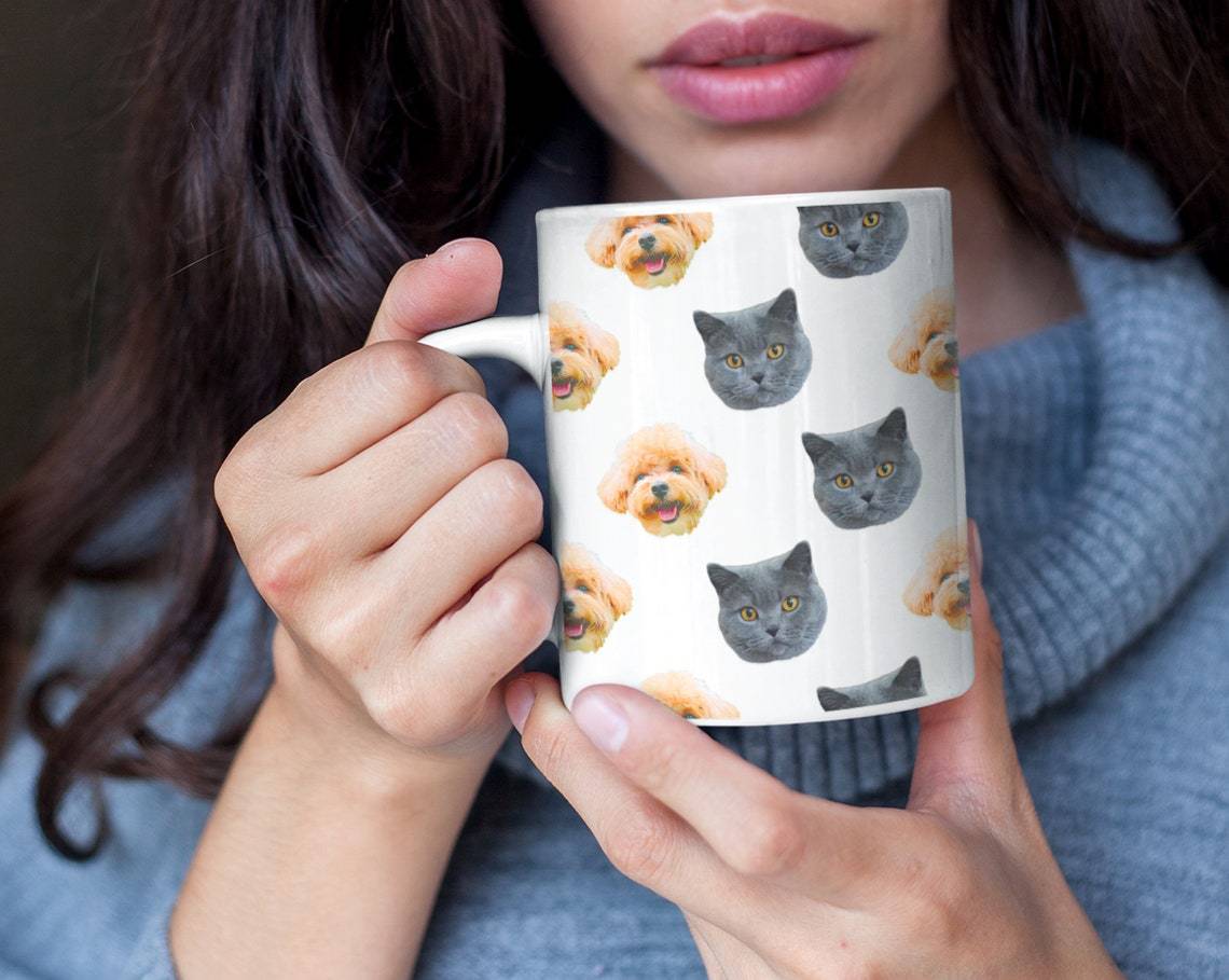 GeckoCustom Upload Image Portrait Coffee Mug For Dog, Cat, HN590