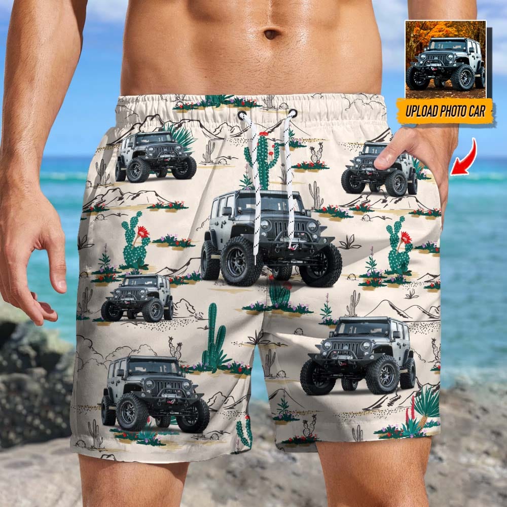 GeckoCustom Upload Photo Car Beach Short, N304 HN590