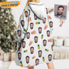 GeckoCustom Upload Photo Dog Cat With Accessories Pattern Hoodie Blanket T368 HN590